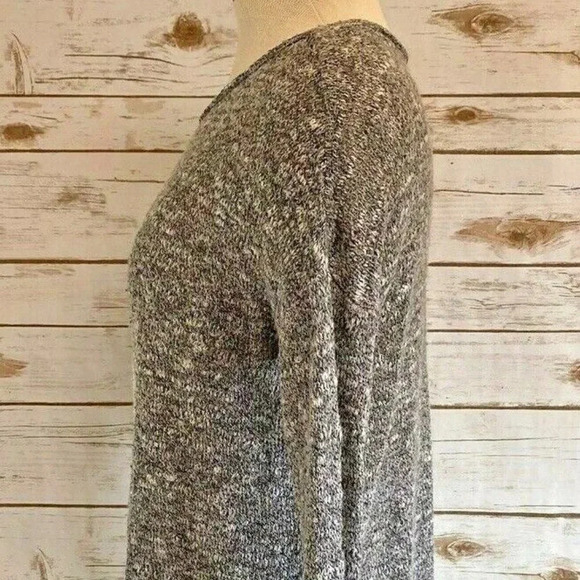 HOLLISTER Women Long Sleeve Pull-Over Boat Neck Gray White Sweater Size Small - Picture 10 of 12